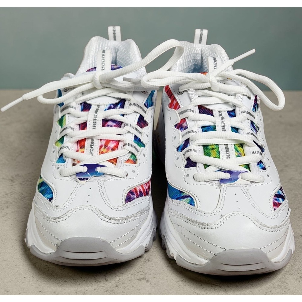 SKECHERS D LITES SUMMER FIESTA WOMANS SNEAKERS TIE DYE DESIGN SIZE 8.5 NEW - Picture 9 of 10